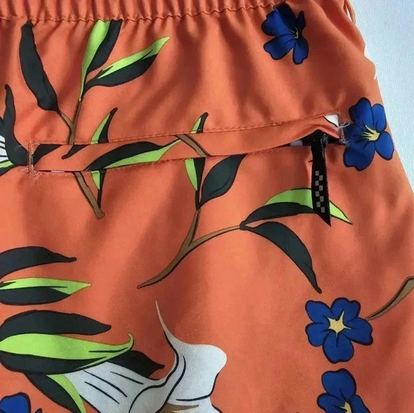 VANS Floral Orange Music 17" Relaxed Shorts No Lining Swim Trunks Men Size Small - Picture 7 of 8